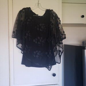 MSK Black Top with Lace Size Medium